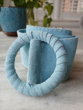 All suede light blue belt. Made in Italy. All sizes